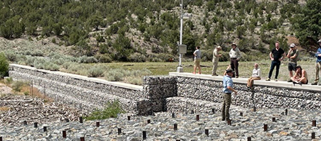 A gabion dam in the Santa Clara Creek.